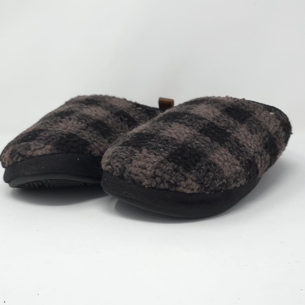 Vance Mens Roland Fleece Shearling Slide Slipper, Black S(7-8)